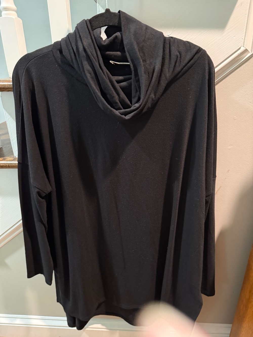 Zenana Outfitters Black Cowl Neck Pullover